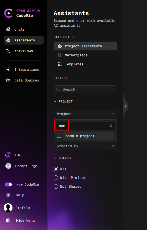 Projects After Search