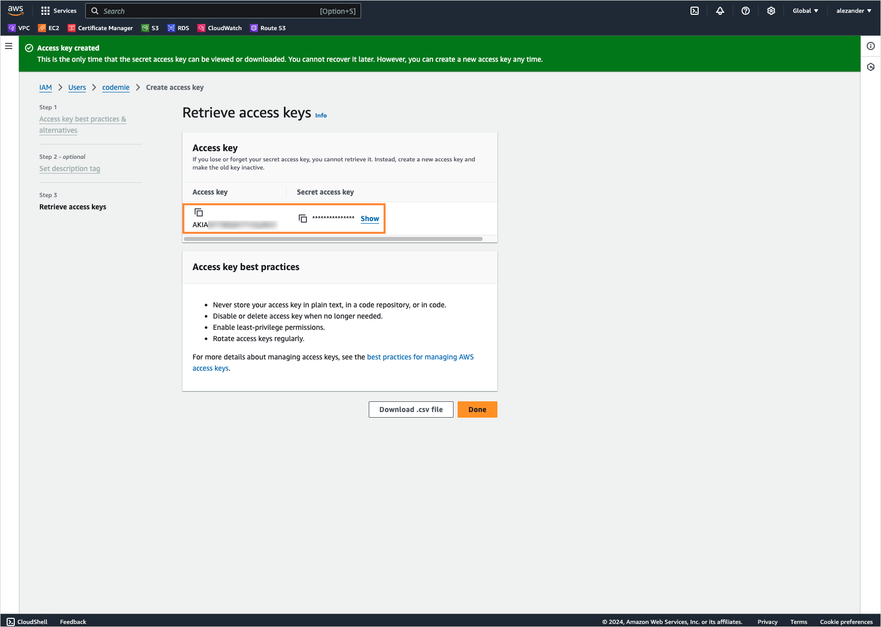AWS Create Access Key