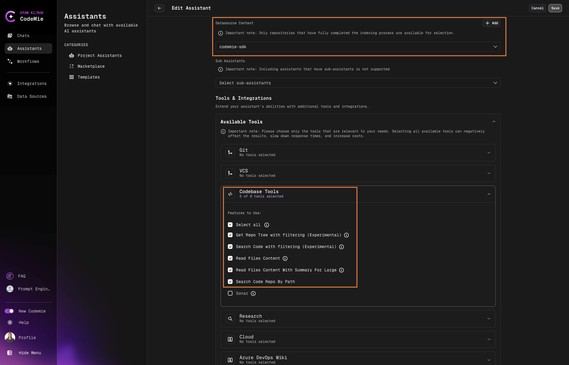 Enable Codebase Tools