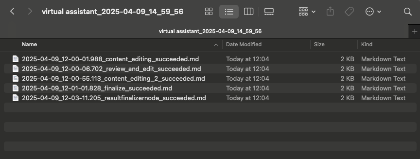 Example of exported archive